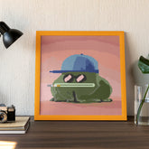 Hilarious frog diamond painting featuring a sporty character in motion — perfect for gifting or adding humor to a home gym or teen’s room.